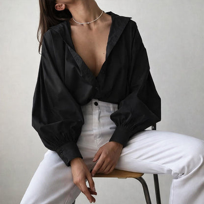 Valentina Rossi Oversized Blouse with Bishop Sleeves