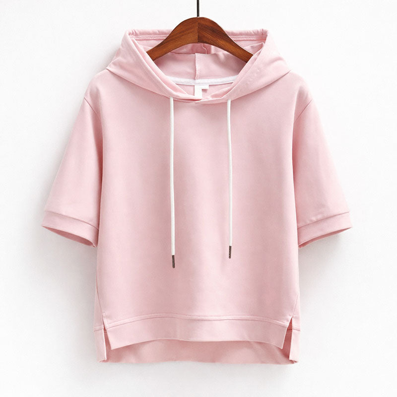 Valentina Rossi Short Sleeve Hooded Pullover