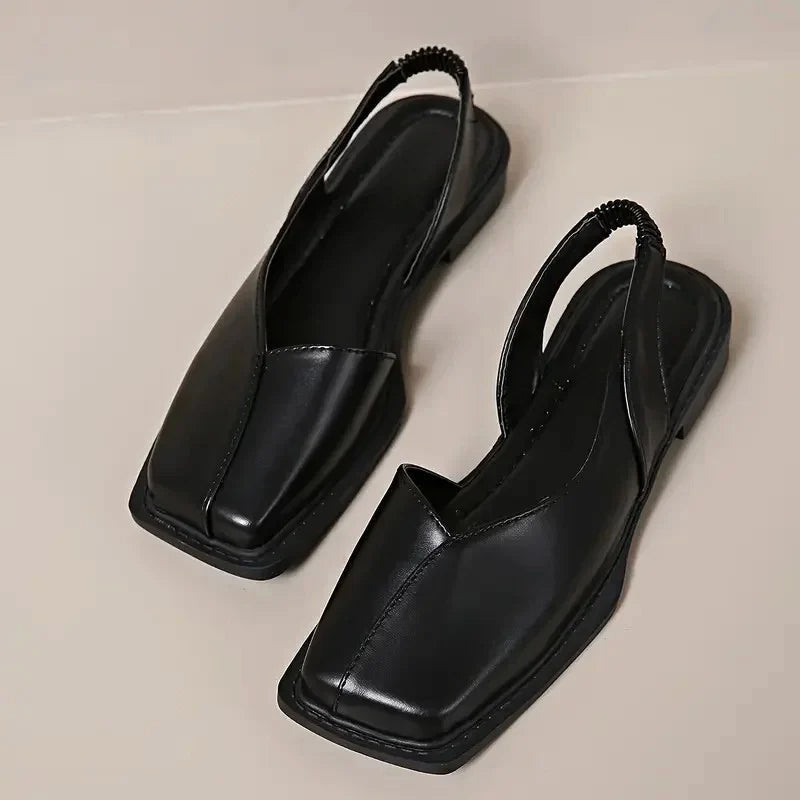 Valentina Rossi Square-Toe Slingback Flats