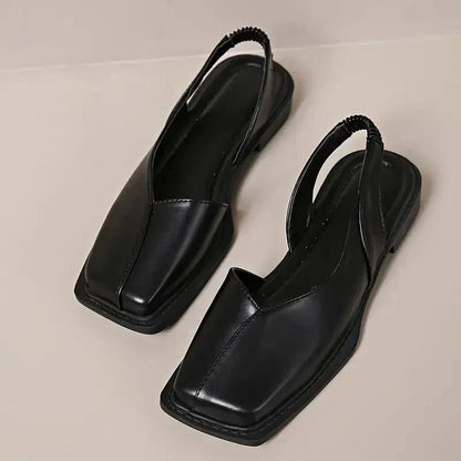 Valentina Rossi Square-Toe Slingback Flats