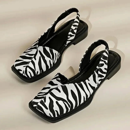 Valentina Rossi Square-Toe Slingback Flats