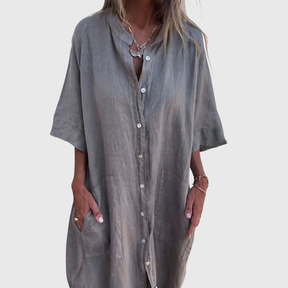 Valentina Rossi Button-Up Shirt Dress