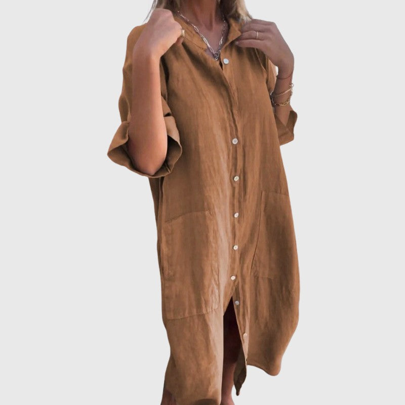 Valentina Rossi Button-Up Shirt Dress
