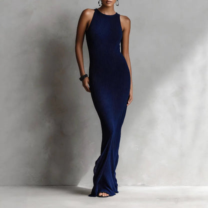 Valentina Rossi Sleeveless Ribbed Maxi Dress