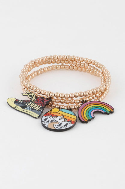 Beaded Travel Charm Bracelet