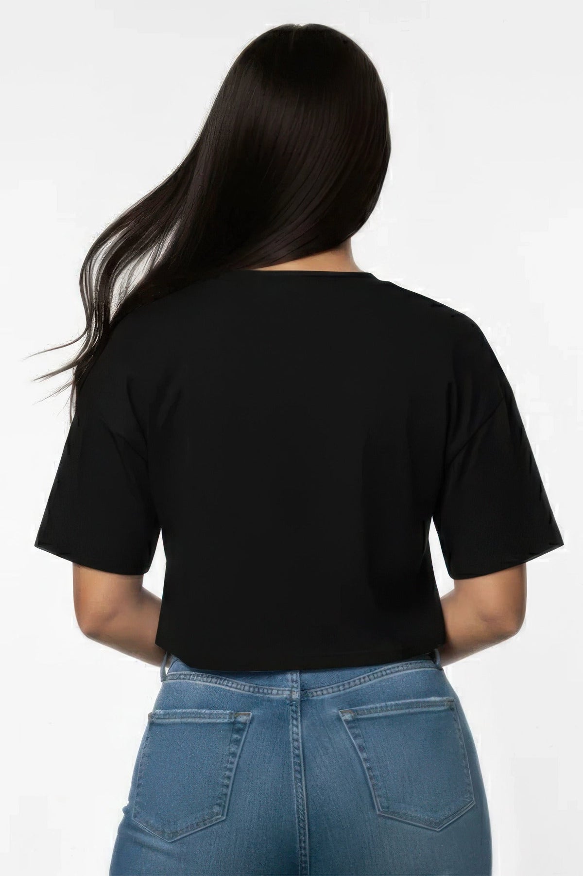 Women's Premium Short Sleeve Round Neck Basic Crop Top