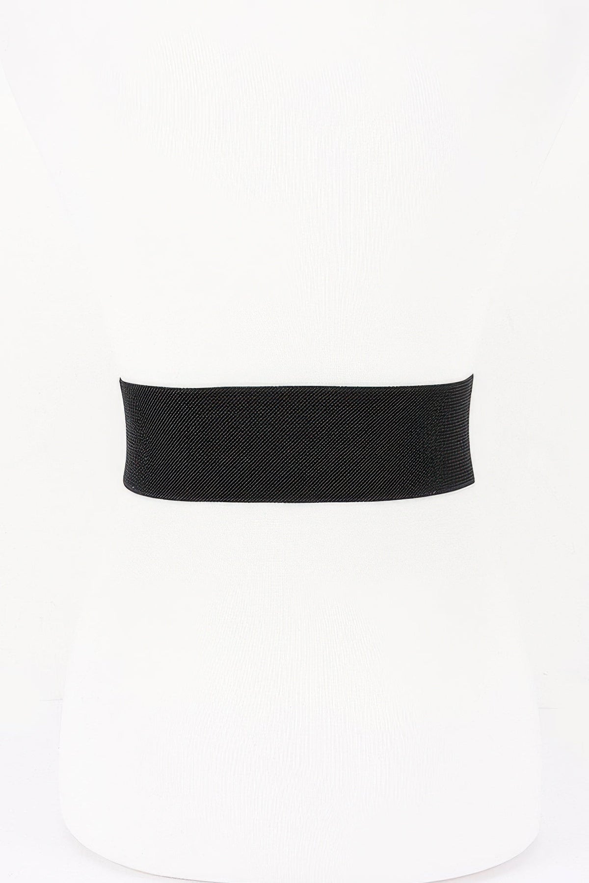 Vegan Leather Metal Buckle Elastic Belt