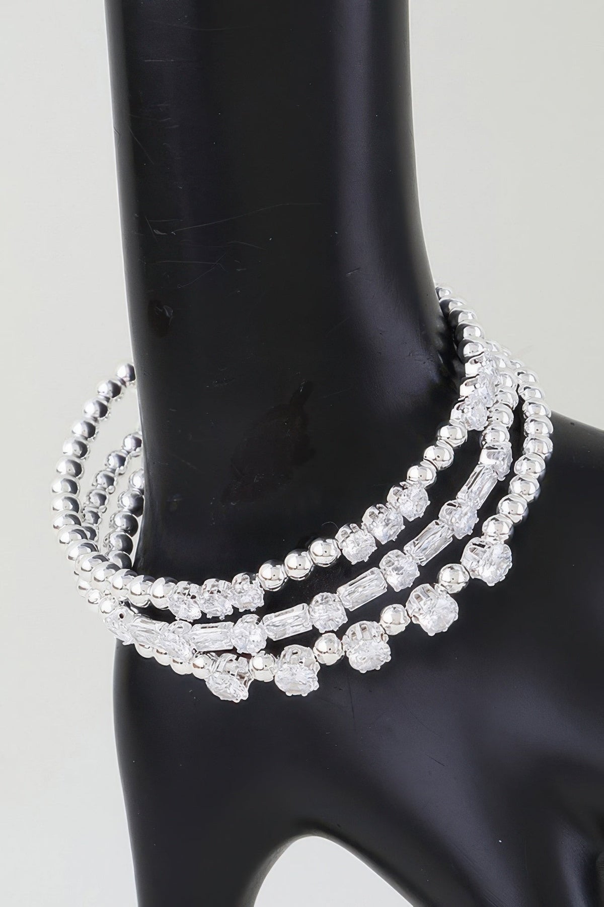 Multi Rhinestone Beaded Bracelet