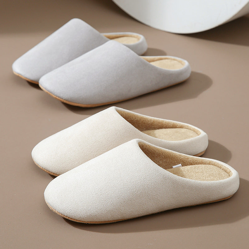 Women’s Faux Suede Indoor Slippers with Plush Lining