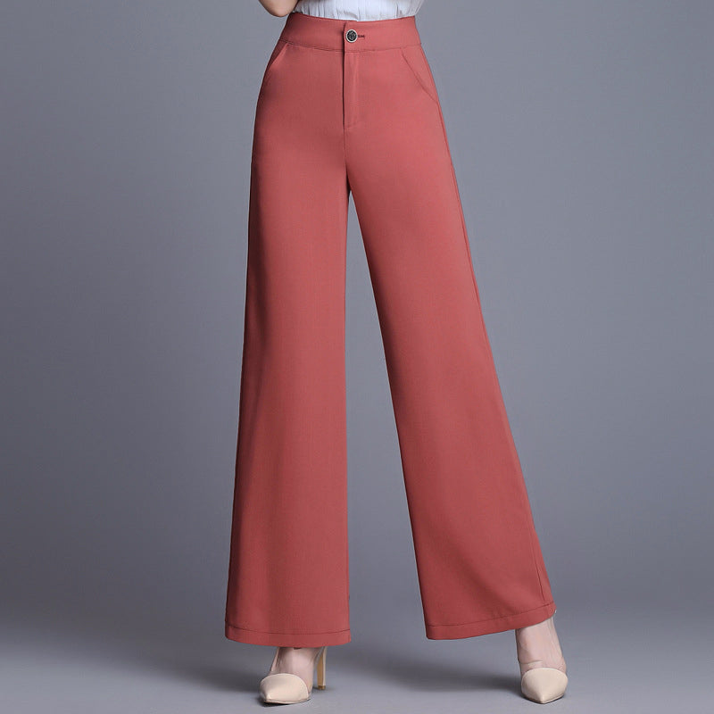 Women’s High-Waist Pants with Wide Leg Cut