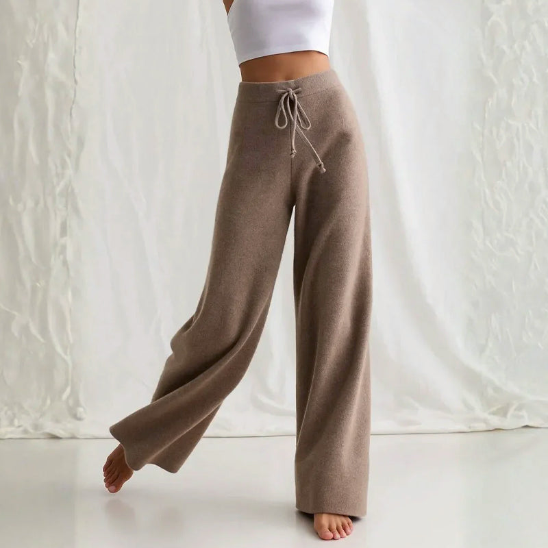 Women’s Knit Pants with Relaxed Wide Leg Fit