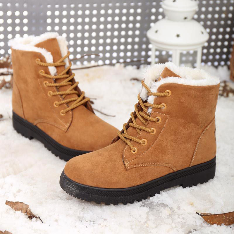 Women’s Lace-Up Winter Ankle Boots with Faux-Fur Lining