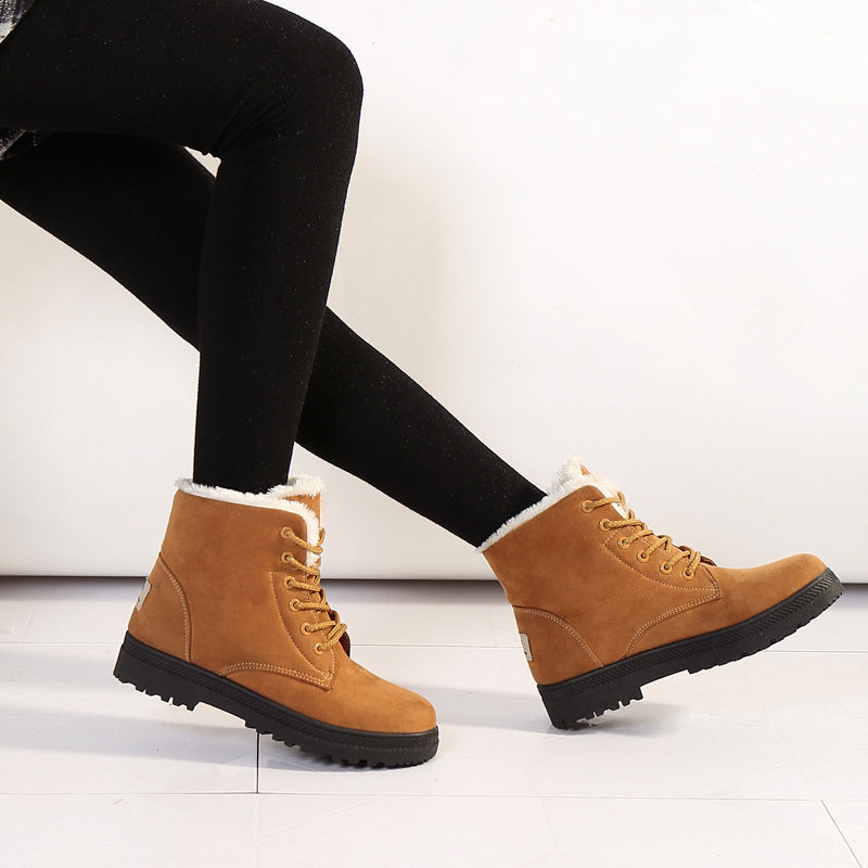 Women’s Lace-Up Winter Ankle Boots with Faux-Fur Lining