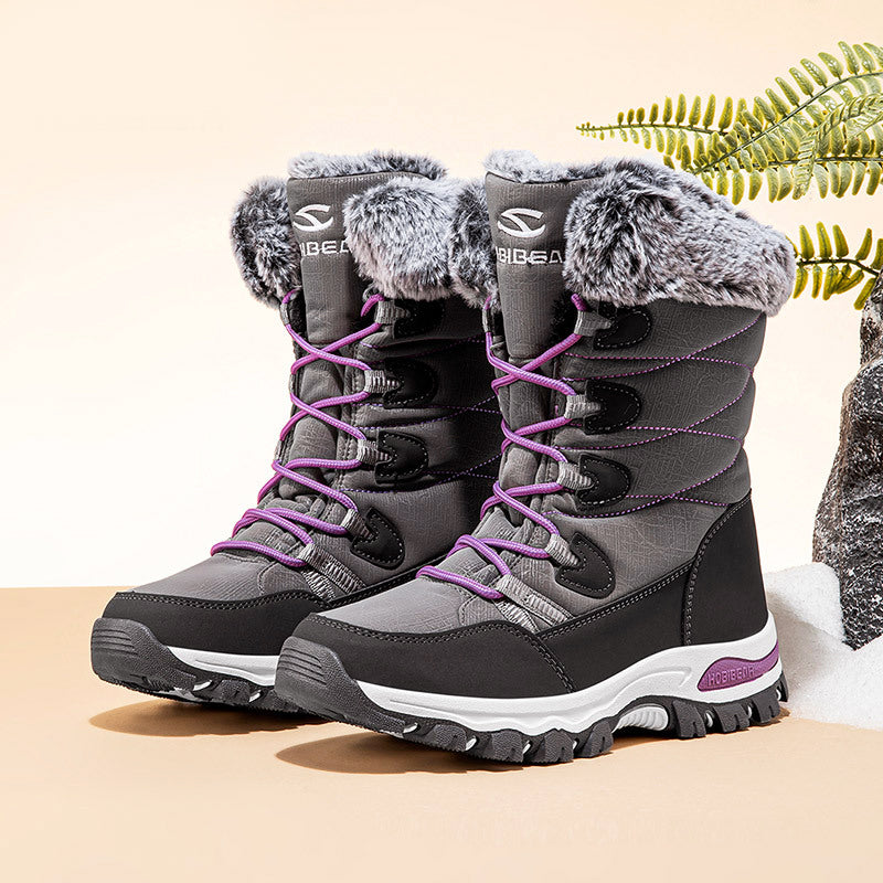 Women’s Outdoor Winter Boots with Fur Lining and Grip Sole