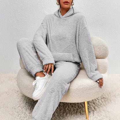 Women’s Plush Lounge Set with Hoodie and Relaxed Pants