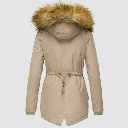 Women’s Winter Parka with Faux-Fur Hood and Inner Fleece Lining