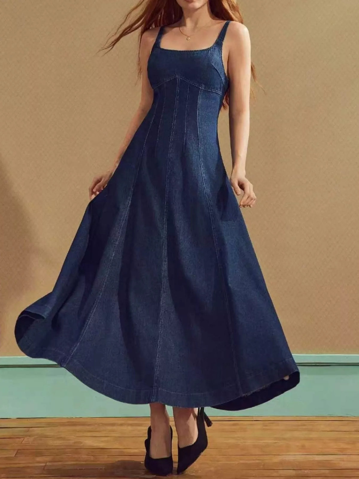 Women's Denim A-Line Dress | Diva USA Boutique