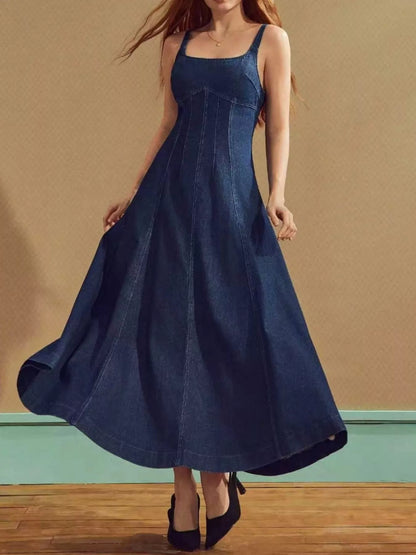 Women's Denim A-Line Dress | Diva USA Boutique