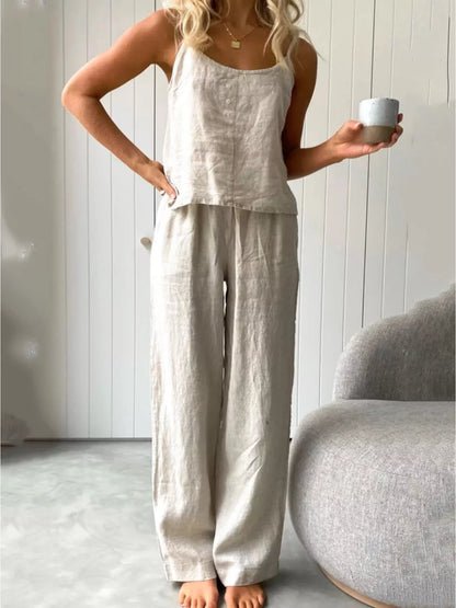 Scoop Neck Cami and Pants Set