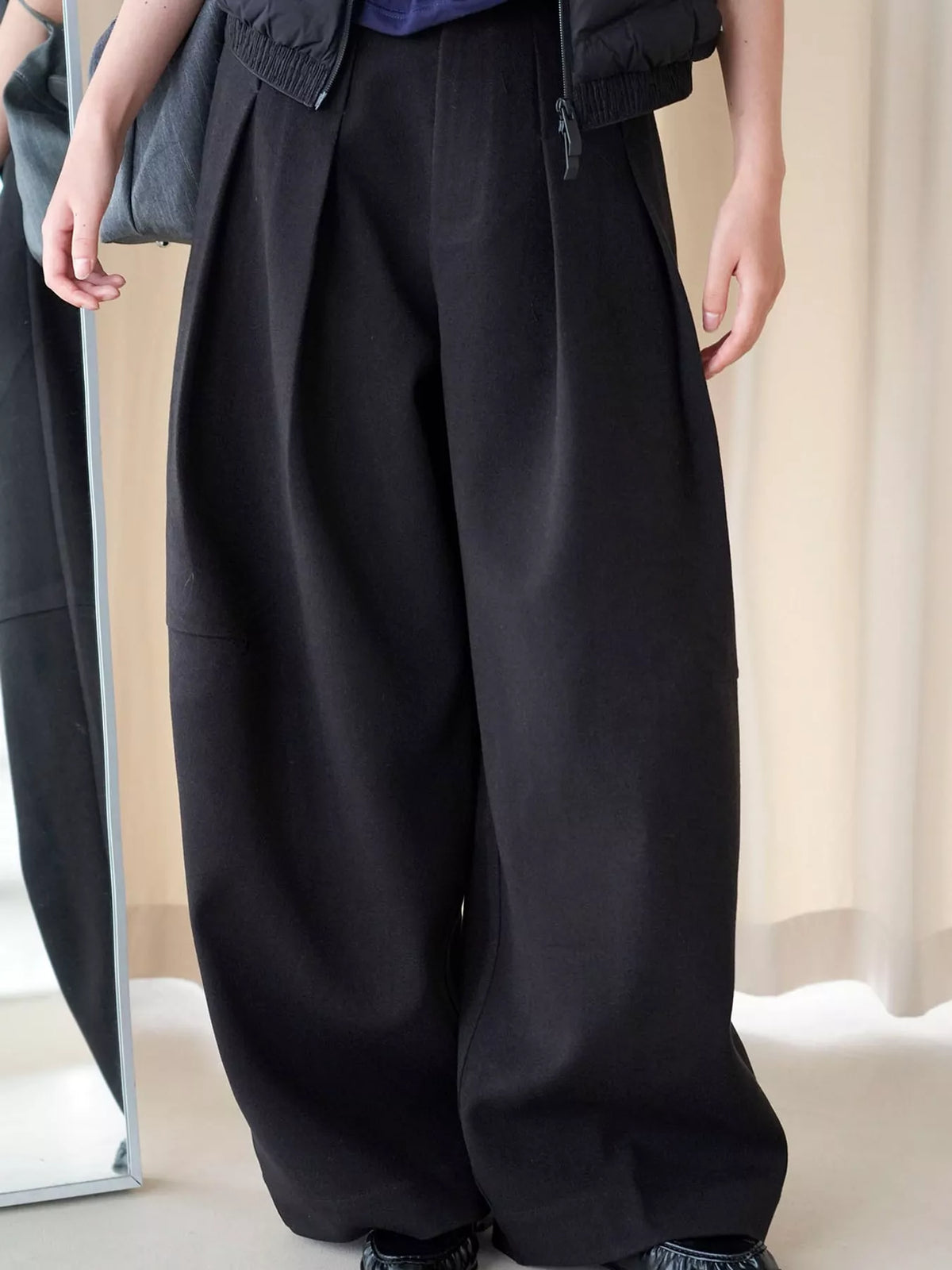 Pleated Wide-Leg Pants