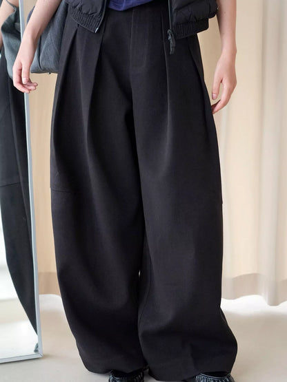 Pleated Wide-Leg Pants
