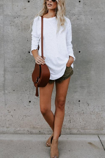Solid Long Sleeves Cozy T-shirt