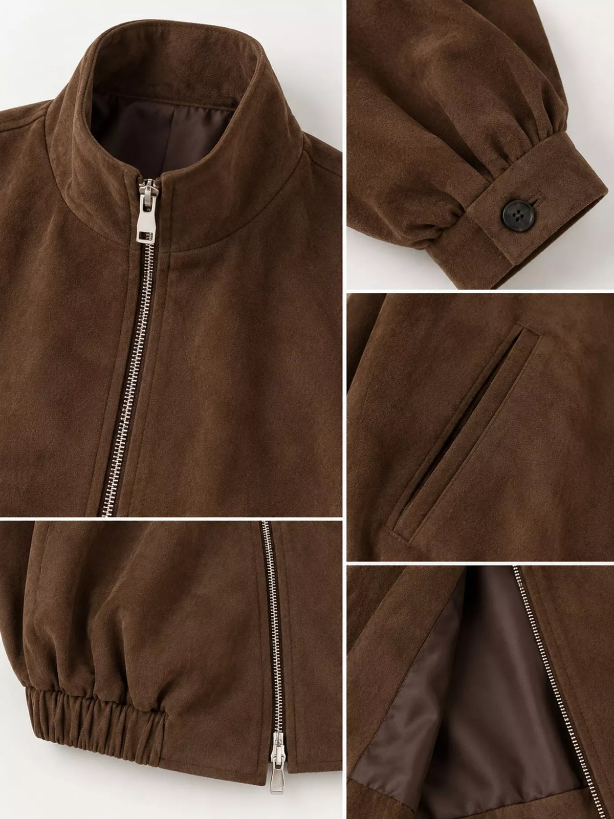 Stand Collar Zip Up Jacket