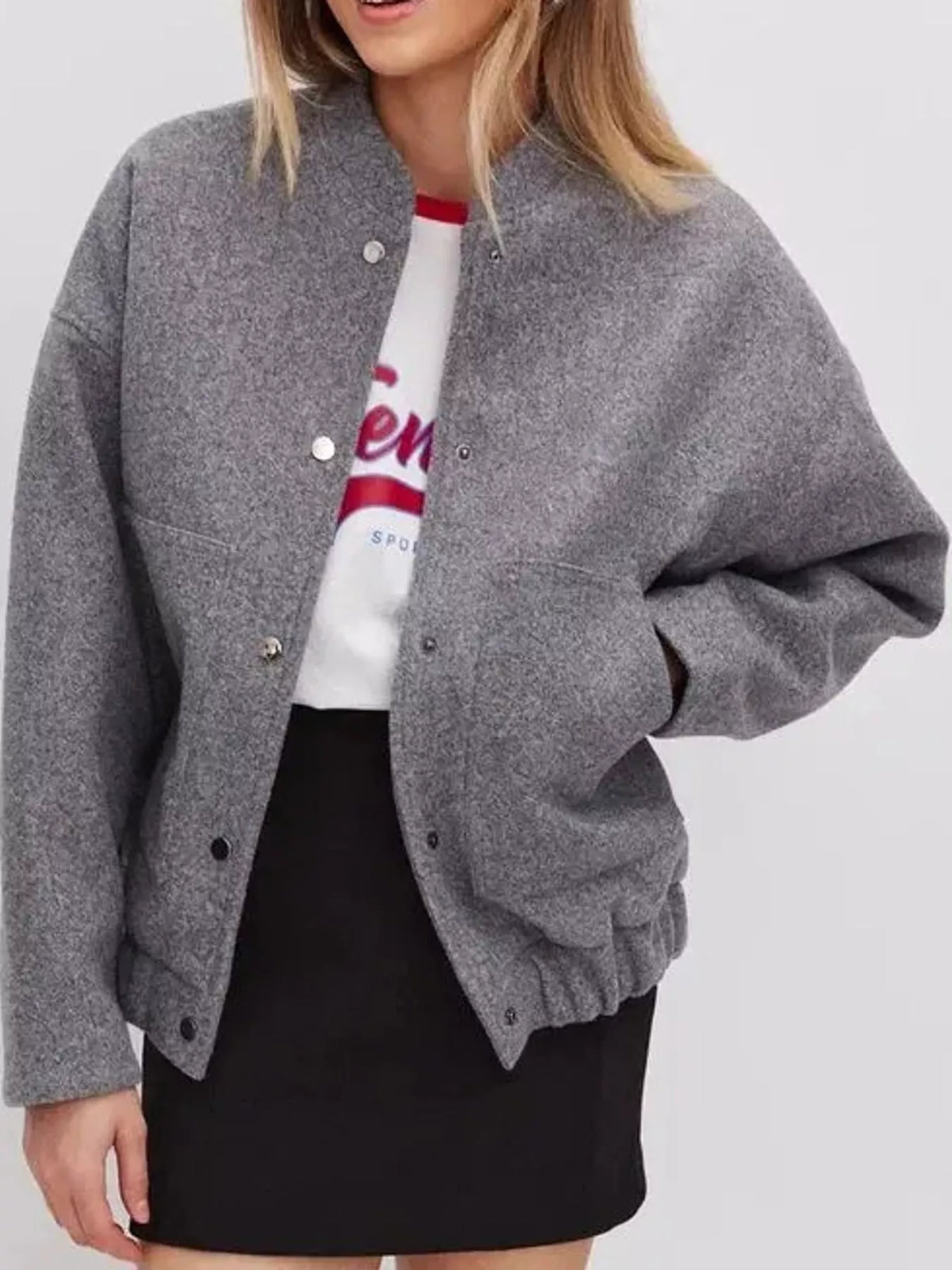 Snap-Button Bomber Jacket