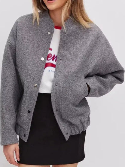 Snap-Button Bomber Jacket