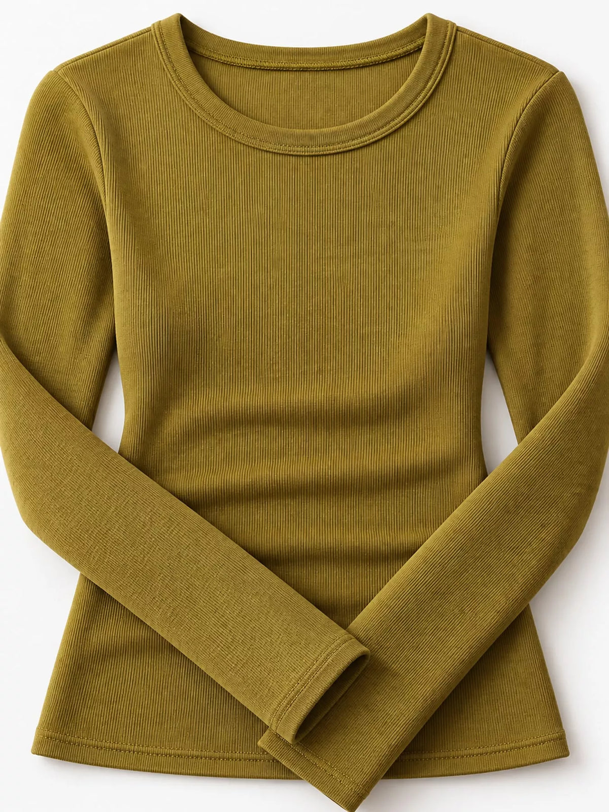 Minimalist Slim-Fit Long Sleeve Crew Neck T-Shirt