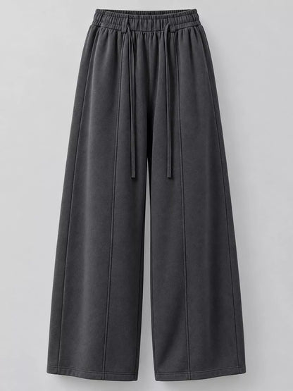 Drawstring Wide-Leg Casual Pants