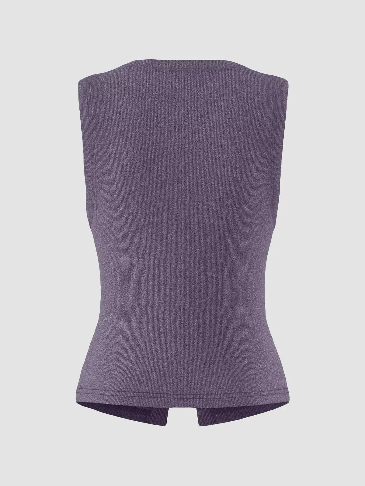 Ribbed Button-Front Sleeveless Tank