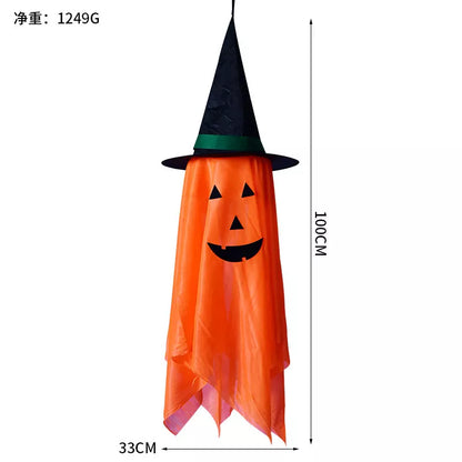 Halloween Hanging Pumpkin with Witch Hat Set