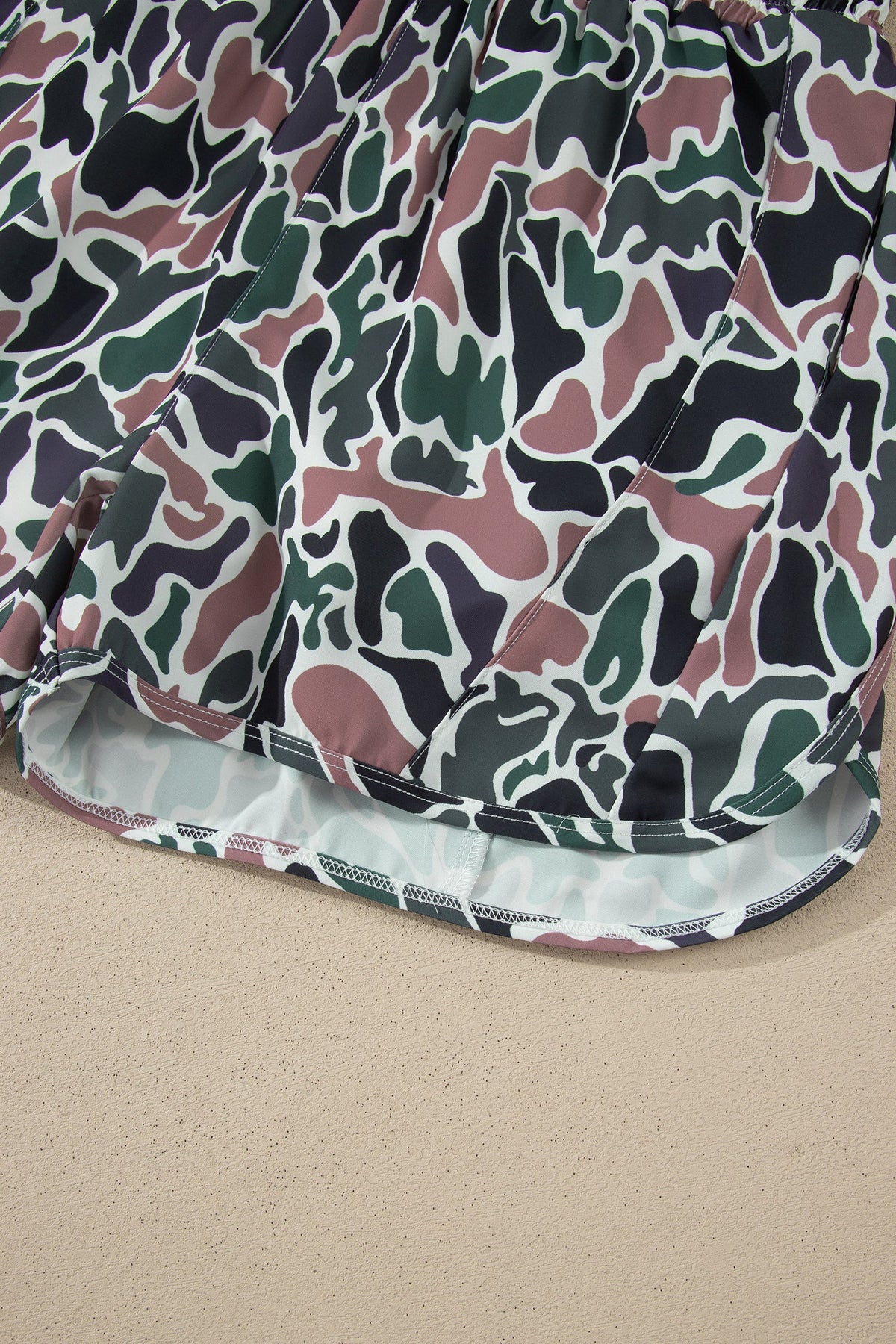 Multicolour Camouflage Print Athletic Lined Shorts