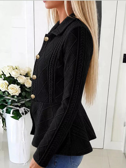 Cable-Knit Button Up Cardigan