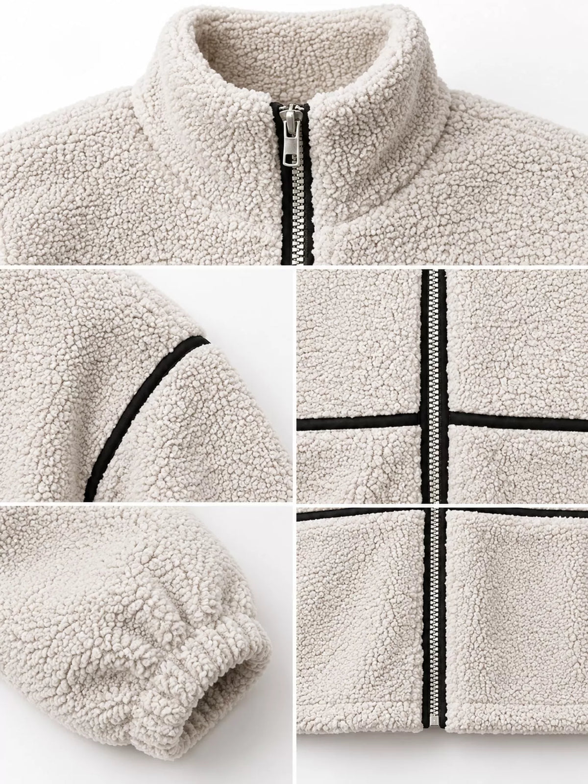 Stand Collar Cozy Sherpa Fleece Zip-Up Jacket
