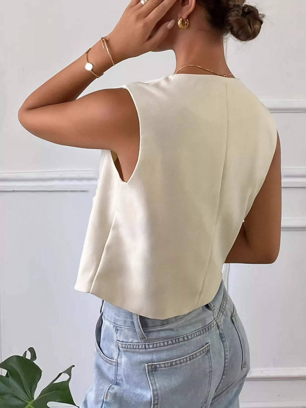 Button-Down Sleeveless Vest