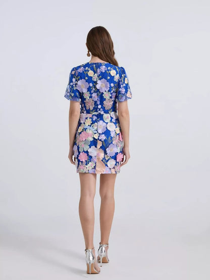 Floral Puff Sleeve Mini Dress