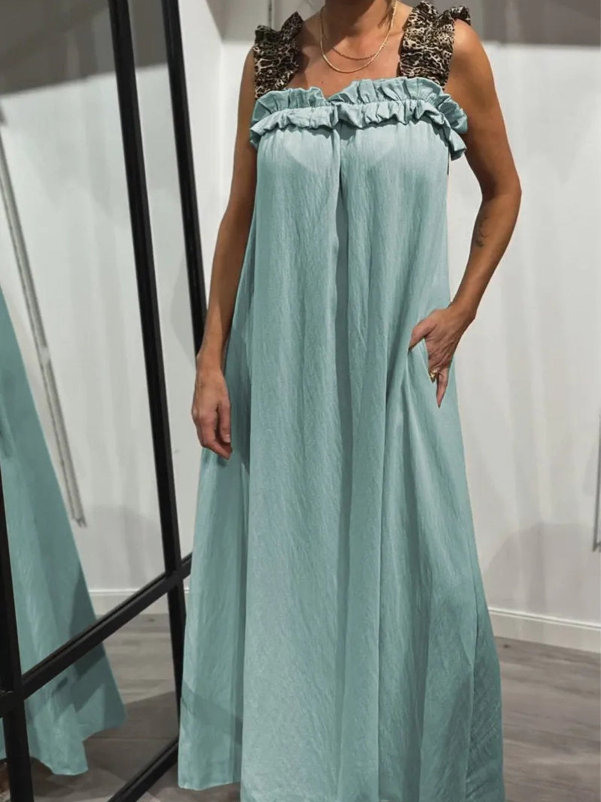 Full Size Ruffled Strap Flowy Maxi Dress Plus Size