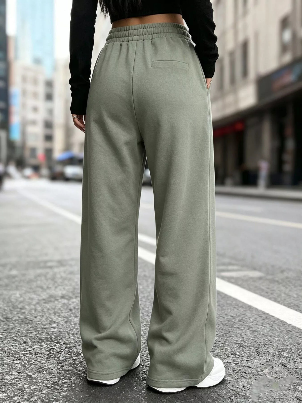 High-Waisted Wide-Leg Sweatpants