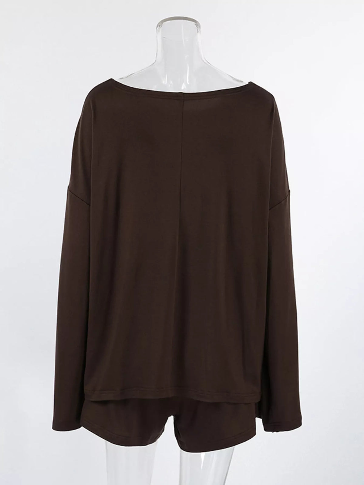 Oversized Long Sleeve Top and Shorts Lounge Set