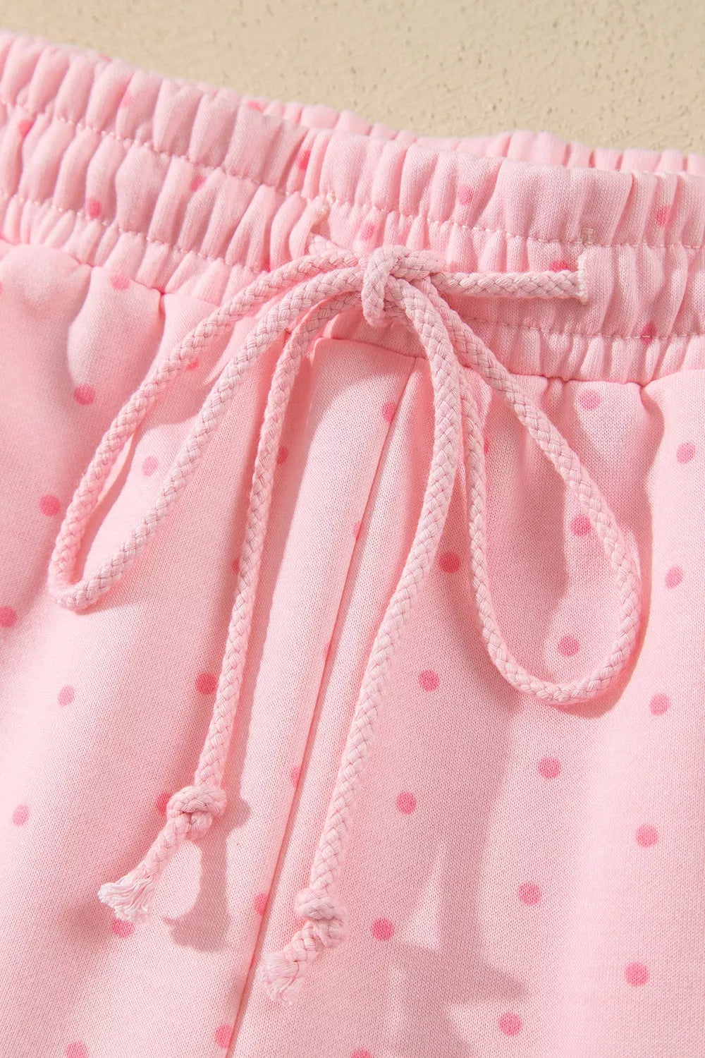 Polka Dot Printed Oversized Hoodie Casual Shorts 2pcs Set