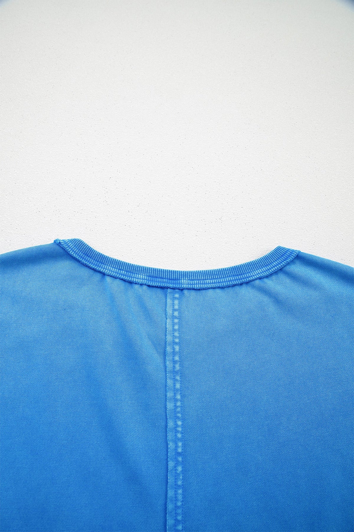 Blue Mineral Wash Star Mesh Patchwork Oversize Tee