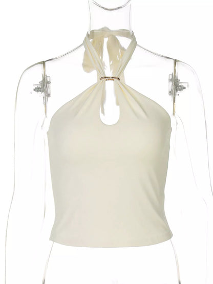 Halter Neck Cami with Keyhole Detail