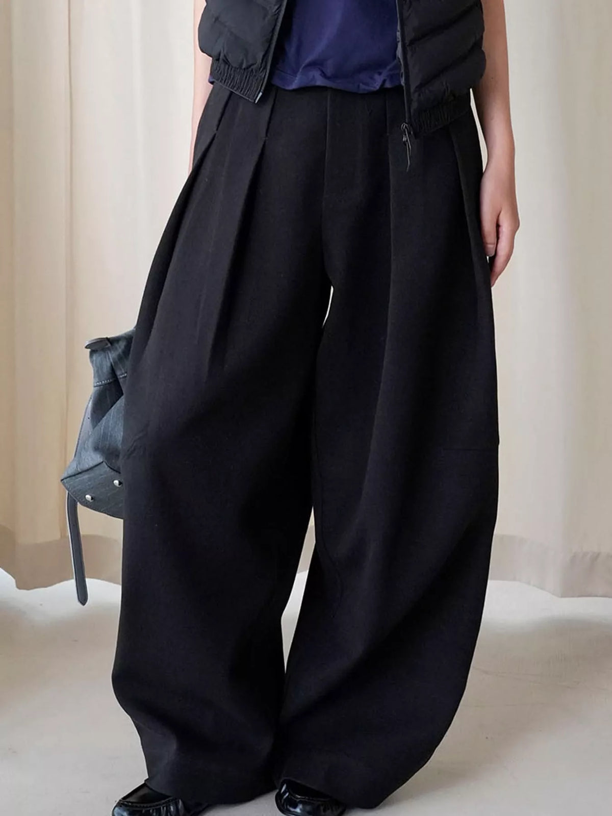 Pleated Wide-Leg Pants