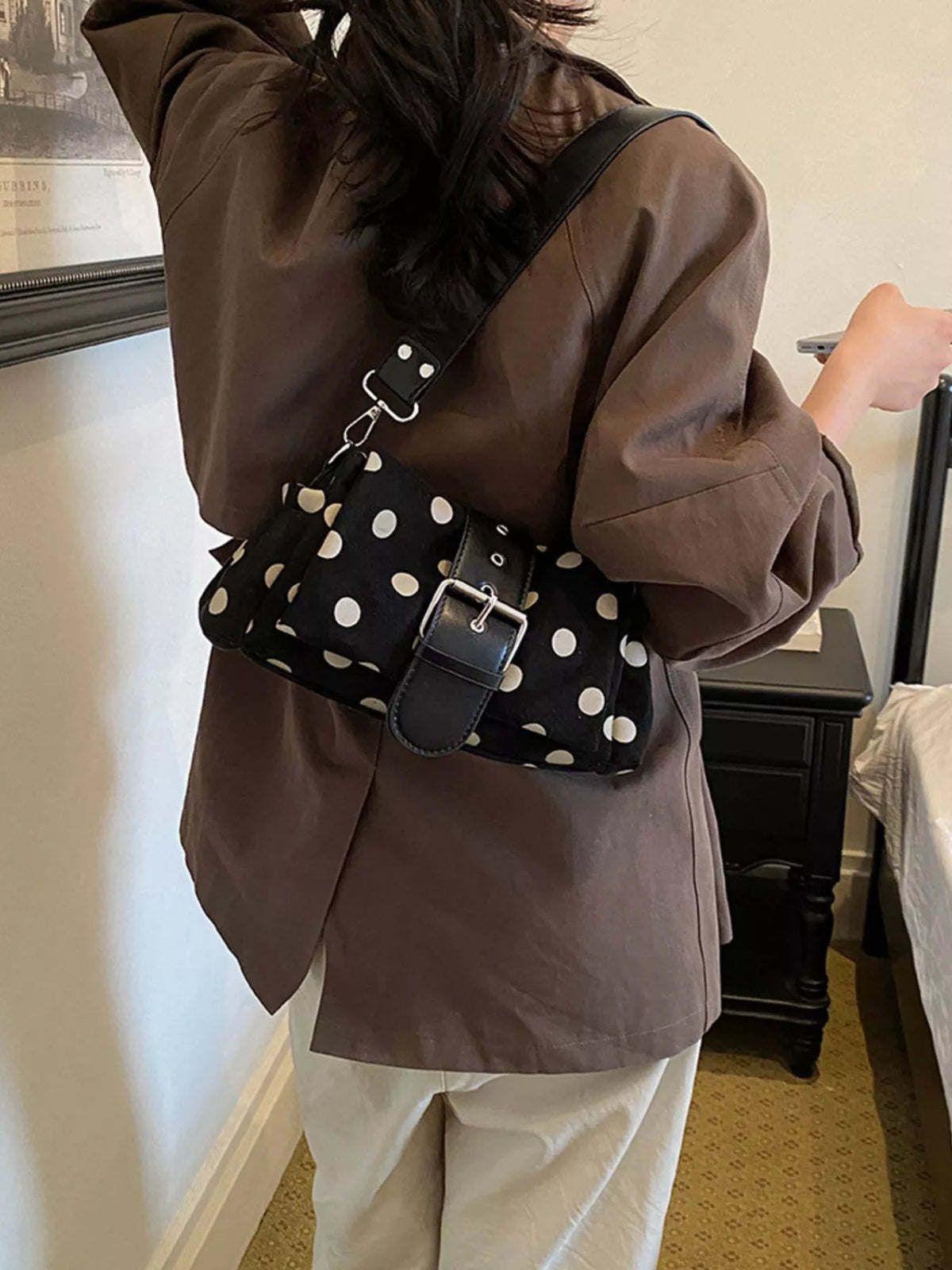 Vintage Polka Dot Shoulder Bag