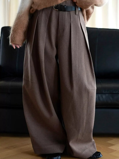 Pleated Wide-Leg Pants