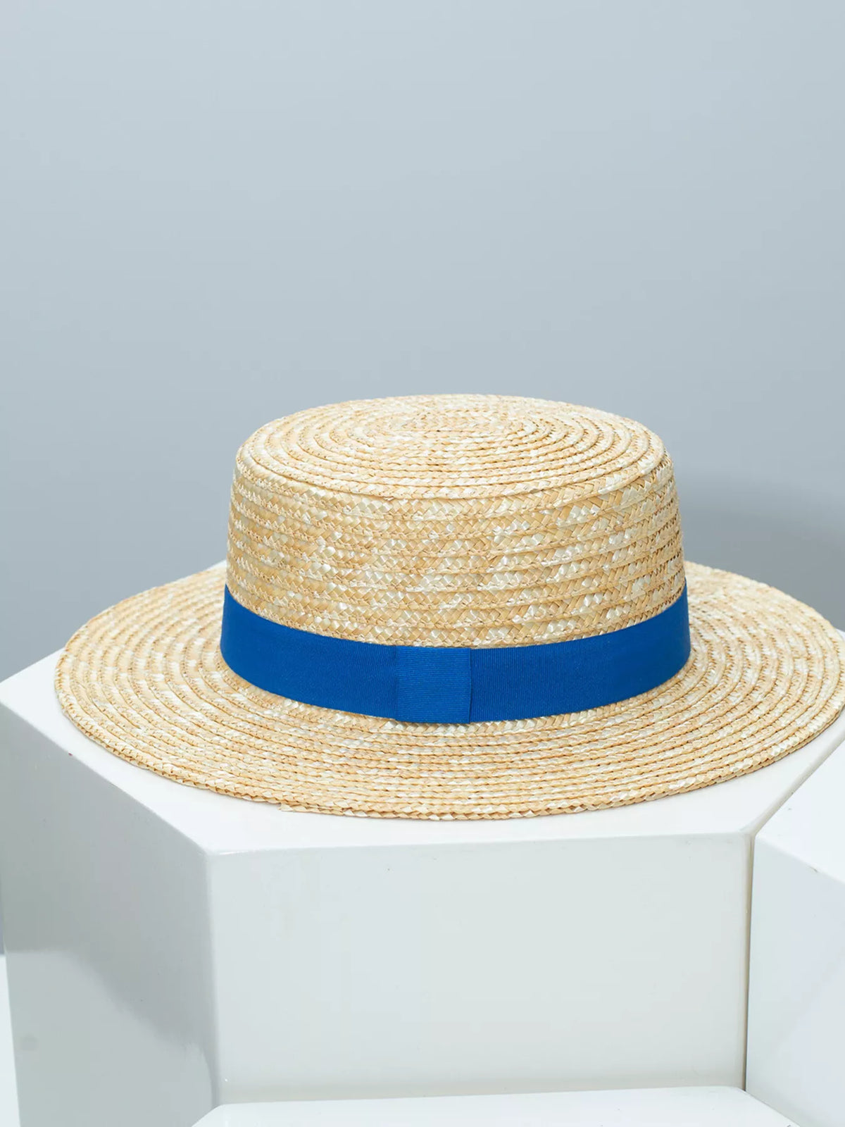 Straw Boater Hat with Ribbon