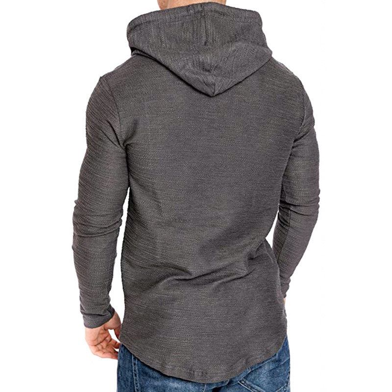 Men's Textured Solid Color High Quality Pullover Hoodies