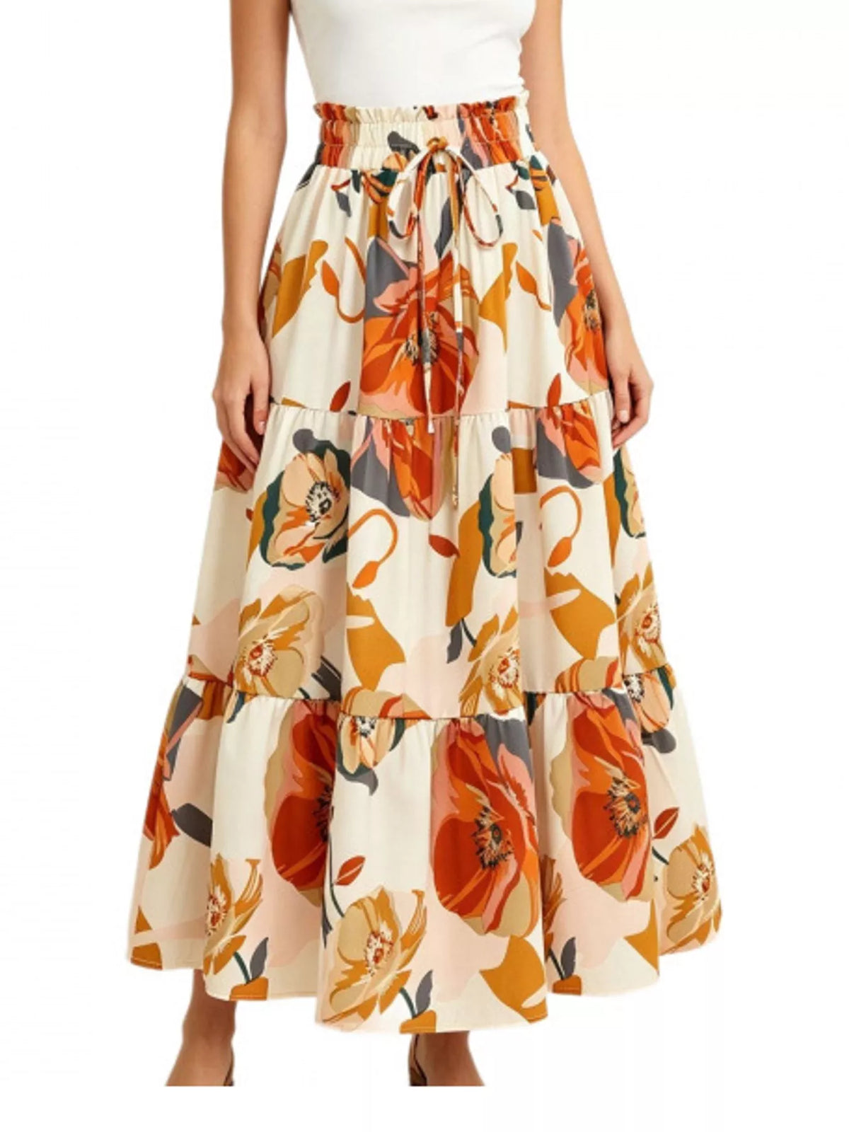 Tiered Midi Skirt